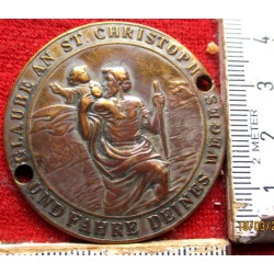 Heiliger Chrustopherus Jesuskind Plakette Medaille Bronze Schutz